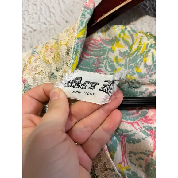 Vtg Act Saks Fifth Avenue Young Dimensions Prarie Fairycore Pastel Maxi Dress - Picture 4 of 11